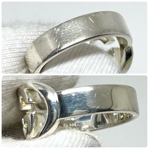 GUCCI Ag925 Branded G Ring No. 13.5 .